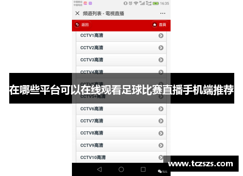 在哪些平台可以在线观看足球比赛直播手机端推荐